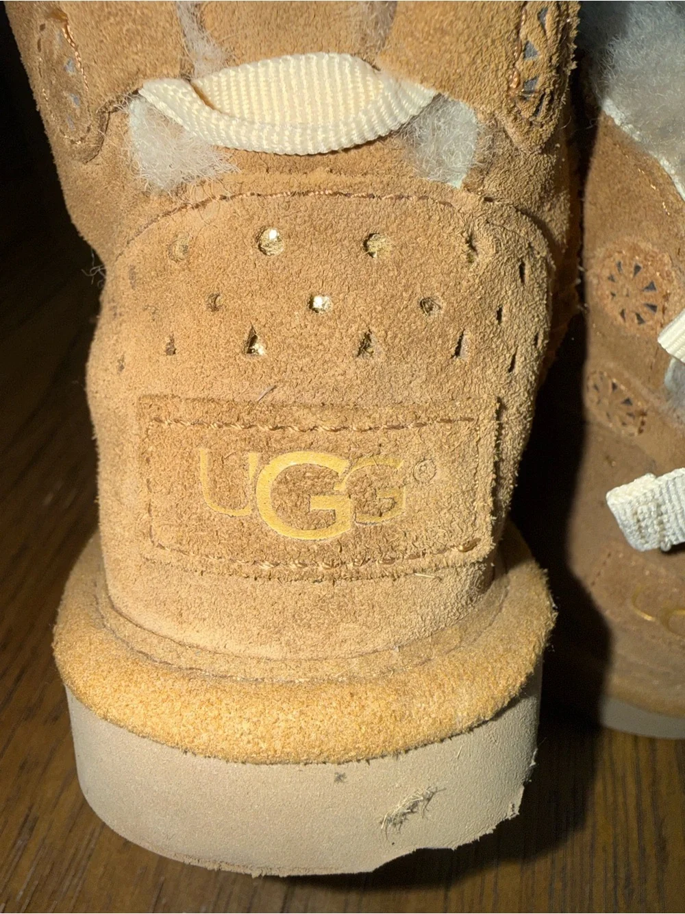 UGG Kids Chestnut Suede Shearling Lined Booties